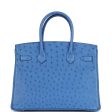 Pre-owned Hermes Birkin 30 Bleuet Ostrich Palladium Hardware Payment 3 For Discount