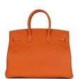 Pre-owned Hermes Birkin 35 Orange Epsom Palladium Hardware Online