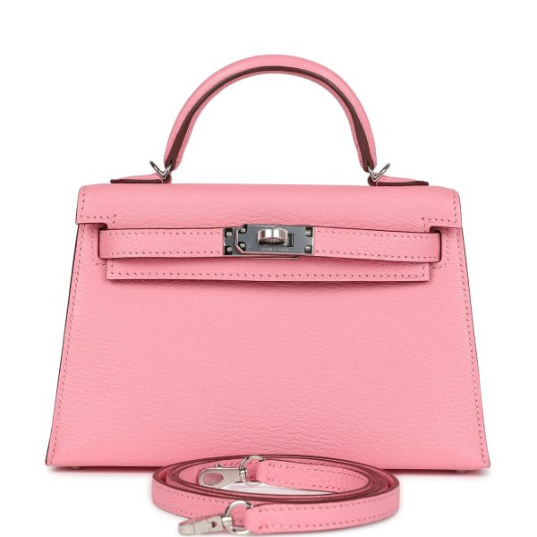 Hermes Kelly Sellier 20 Rose Confetti Verso Chèvre Palladium Hardware Online