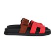 Hermes Chypre Techno Sandal Rouge Cinetique Gold Suede Palladium Hardware 36.5 EU Fashion