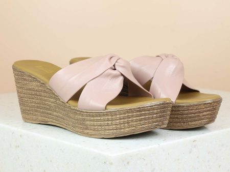 Women Peach Wedge Sandals For Discount