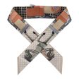 Hermes  Cavalier En Formes  Beige Multi Silk Twilly Pair Supply