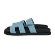 Hermes Chypre Techno Sandals Bleu Mineral Suede Palladium Hardware 37 EU For Sale