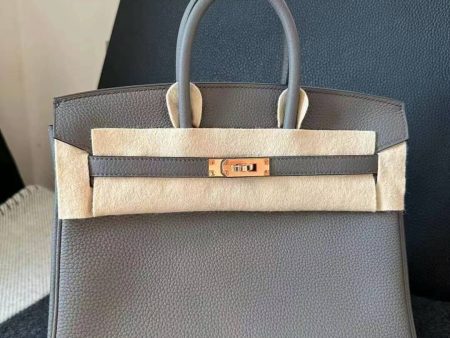 Hermès Birkin 25cm Etain Togo Rose Gold Hardware on Sale