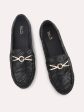 Women Black Embellished Loafers Discount