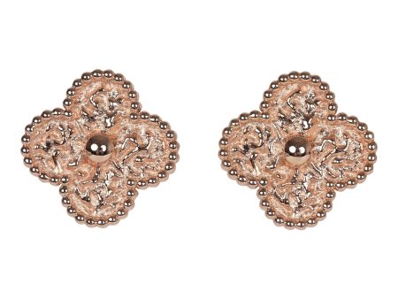 Van Cleef & Arpels Vintage Alhambra Motif Earrings 18K Rose Gold Hardware Online now