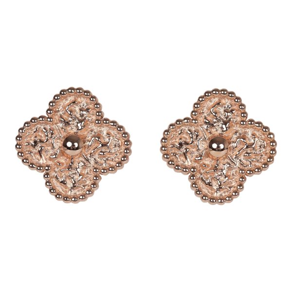 Van Cleef & Arpels Vintage Alhambra Motif Earrings 18K Rose Gold Hardware Online now