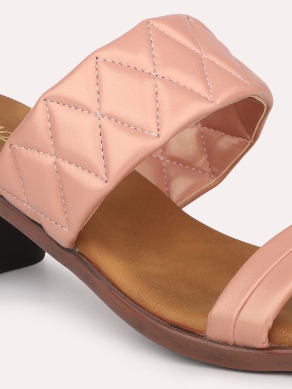 Women Pink Solid Block Heels Online Hot Sale