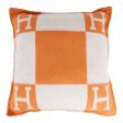 Hermes  Avalon  Ecru and Potiron Signature H Cushion Single Sale