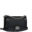 Chanel Medium Boy Bag Black Caviar Ruthenium Hardware Online now