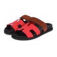 Hermes Chypre Techno Sandal Rouge Cinetique & Gold Suede Palladium Hardware 38.5 EU Hot on Sale