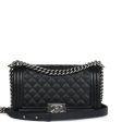 Chanel Medium Boy Bag Black Caviar Ruthenium Hardware Online now