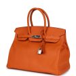 Pre-owned Hermes Birkin 35 Orange Epsom Palladium Hardware Online