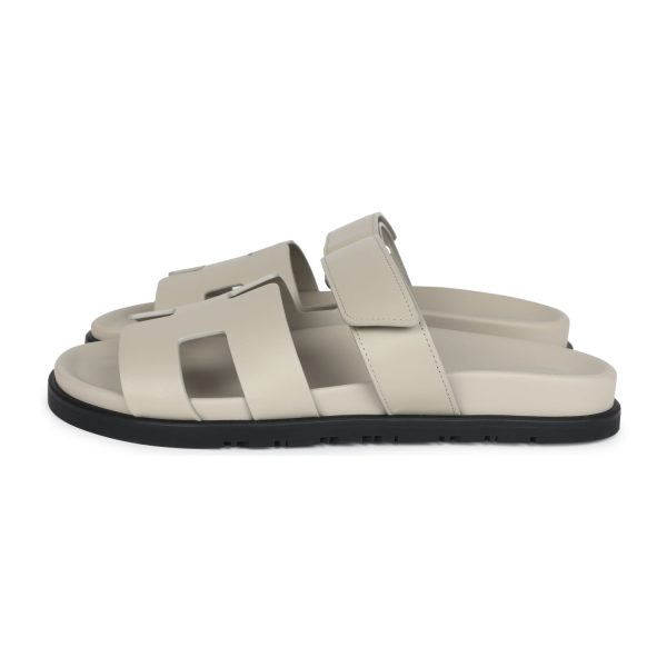 Hermes Chypre Techno Sandals Beige Esquisse Calfskin Palladium Hardware 40 EU Online Sale