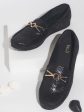 Women Black Embellished Loafers Discount