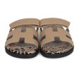 Hermes Chypre Techno Sandals Beige Argile Calfskin Palladium Hardware 38 EU Discount