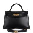 Hermes Kelly Sellier 20 Black Box Gold Hardware Online Hot Sale