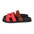 Hermes Chypre Techno Sandal Rouge Cinetique & Gold Suede Palladium Hardware 38.5 EU Hot on Sale