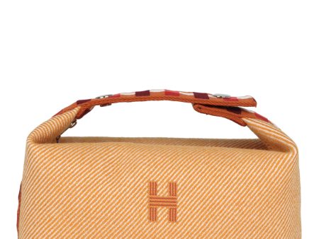 Hermes Bride A Brac Carre Case PM Fauve Merino Wool Palladium Hardware Cheap