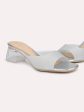 Women Silver-Toned Embellished Block Sandals Online Hot Sale