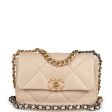 Chanel Medium 19 Flap Beige Lambskin Mixed Metal Hardware For Discount