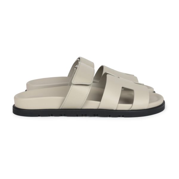 Hermes Chypre Techno Sandals Beige Esquisse Calfskin Palladium Hardware 40 EU Online Sale