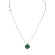 Van Cleef & Arpels Vintage Alhambra Motif Pendant Necklace Malachite 18K Yellow Gold Sale