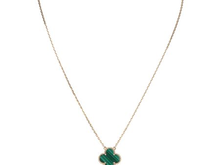 Van Cleef & Arpels Vintage Alhambra Motif Pendant Necklace Malachite 18K Yellow Gold Sale