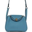 Hermes Mini Lindy Blue Jean Clemence Gold Hardware Online