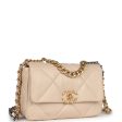 Chanel Medium 19 Flap Beige Lambskin Mixed Metal Hardware For Discount