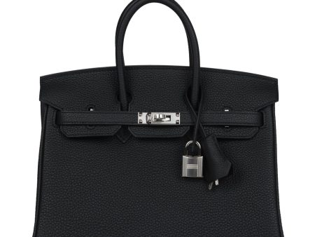 Hermes Birkin 25 Black Togo Palladium Hardware Hot on Sale