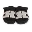 Hermes Chypre Techno Sandals Black Prunoir Calfskin and Canvas Palladium Hardware 39 EU Hot on Sale