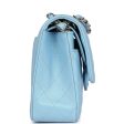 Chanel Medium Classic Double Flap Bag Light Blue Iridescent Calfskin Gold Hardware Supply