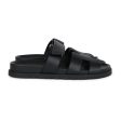 Hermes Chypre Techno Sandals Black Calfskin Palladium Hardware 38 EU For Cheap