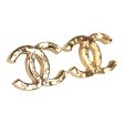 Chanel Small Hammered CC Stud Earrings Gold Tone Hardware Online Hot Sale