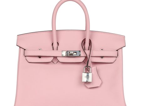 Hermes Birkin 25 Rose Sakura Swift Palladium Hardware Fashion