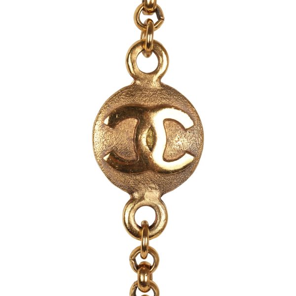 Vintage Chanel Medallion Cable Chain Gold Metal Necklace Online