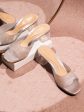 Women Silver-Toned Embellished Block Sandals Online Hot Sale