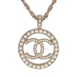 Chanel Round CC Pearl Pendant Necklace Faux Pearls & Light Gold Tone Hardware Supply