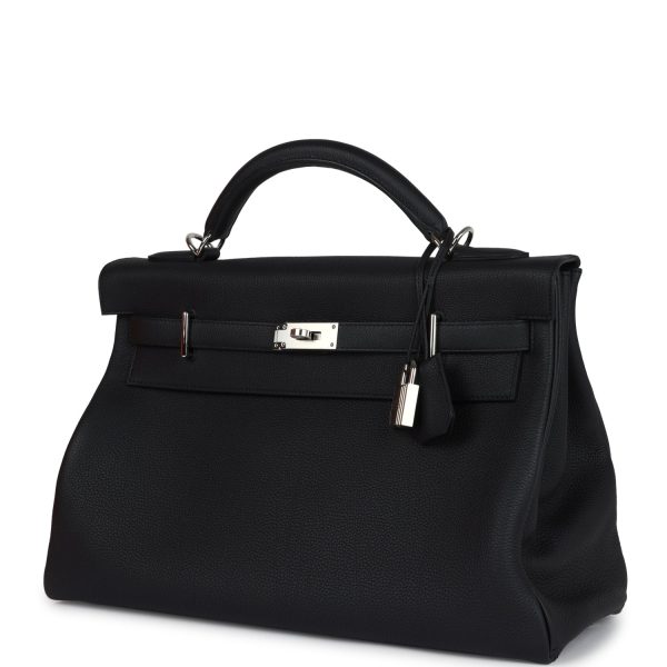 Hermes Kelly 42 Maxi Black Togo Palladium Hardware For Cheap