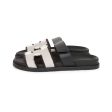 Hermes Chypre Techno Sandals Black Prunoir Calfskin and Canvas Palladium Hardware 39 EU Hot on Sale