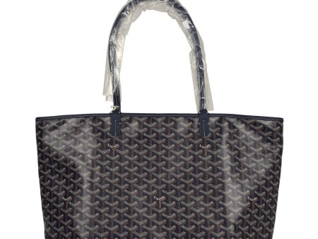 Goyard Artois Tote MM Navy Goyardine Canvas & Chevroches Calfskin Palladium Hardware Discount