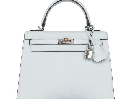 Hermes Kelly Sellier 25 Gris Platine Epsom Electrum Hardware For Discount