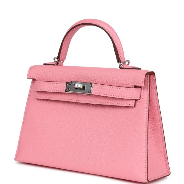 Hermes Kelly Sellier 20 Rose Confetti Verso Chèvre Palladium Hardware Online