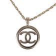 Chanel Round CC Pearl Pendant Necklace Faux Pearls & Light Gold Tone Hardware Supply