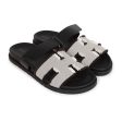 Hermes Chypre Techno Sandals Black Prunoir Calfskin and Canvas Palladium Hardware 39 EU Hot on Sale