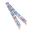 Hermes  Funny Ice Cream  Bleu Ciel Multi Silk Twilly Pair Fashion