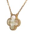 Van Cleef & Arpels Vintage Alhambra Jaune Mother of Pearl Pendant Necklace 18K Yellow Gold Hardware Princess Grace Fashion