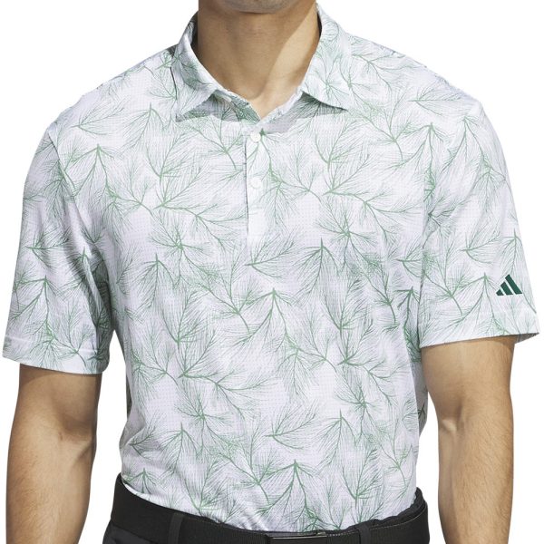 adidas Ultimate365 Mesh Print Polo Shirt - White Preloved Green Online Sale