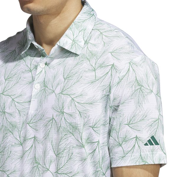 adidas Ultimate365 Mesh Print Polo Shirt - White Preloved Green Online Sale